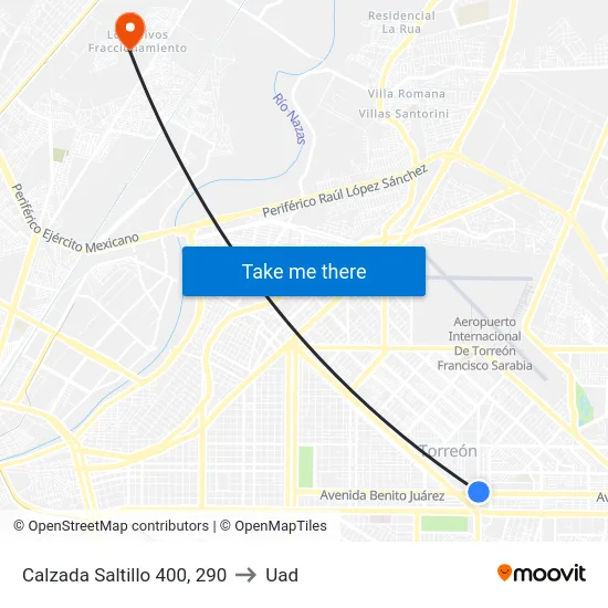 Calzada Saltillo 400, 290 to Uad map