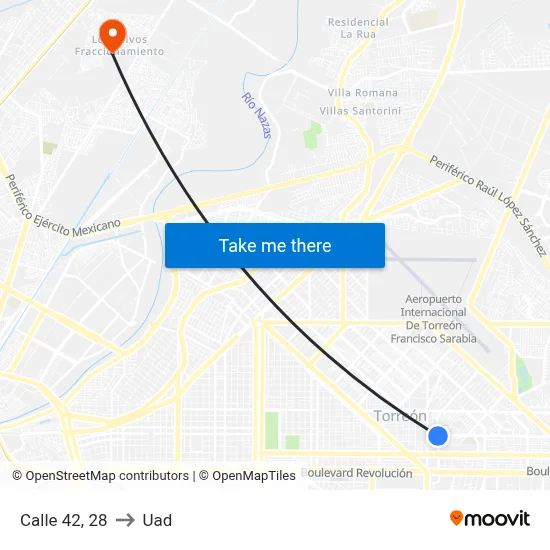 Calle 42, 28 to Uad map
