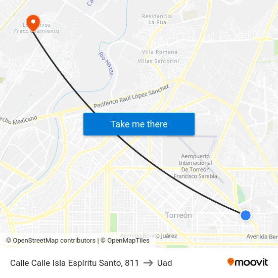 Calle Calle Isla Espíritu Santo, 811 to Uad map