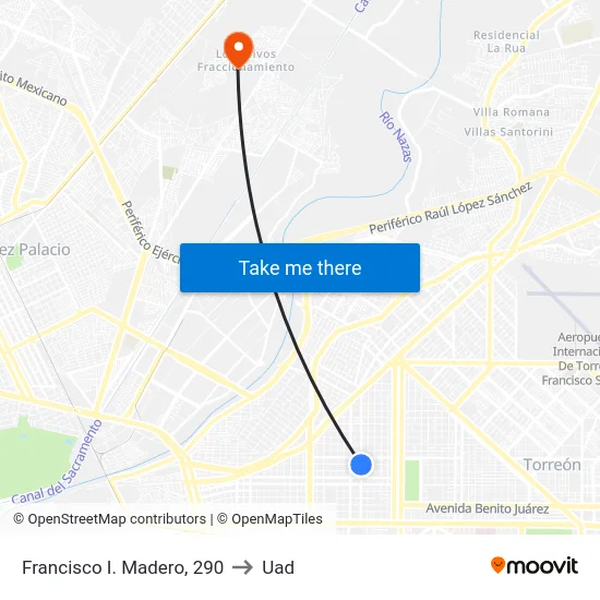 Francisco I. Madero, 290 to Uad map