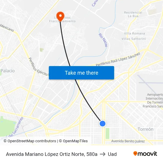 Avenida Mariano López Ortiz Norte, 580a to Uad map