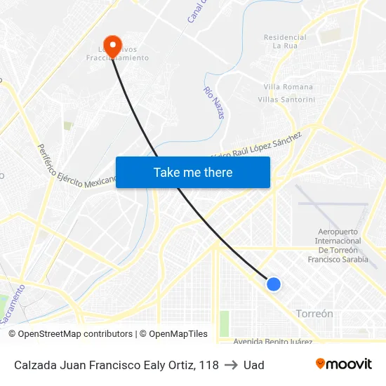 Calzada Juan Francisco Ealy Ortiz, 118 to Uad map