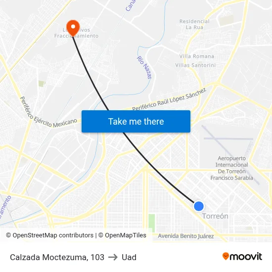 Calzada Moctezuma, 103 to Uad map