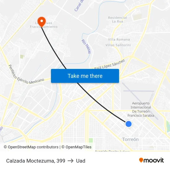 Calzada Moctezuma, 399 to Uad map