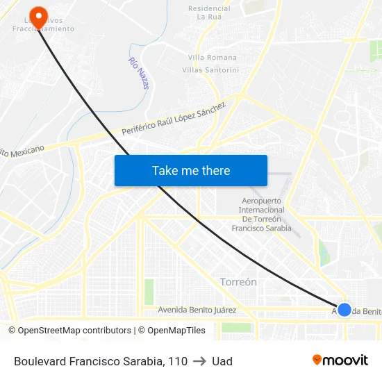 Boulevard Francisco Sarabia, 110 to Uad map