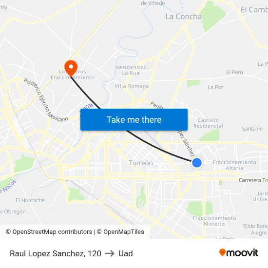 Raul Lopez Sanchez, 120 to Uad map