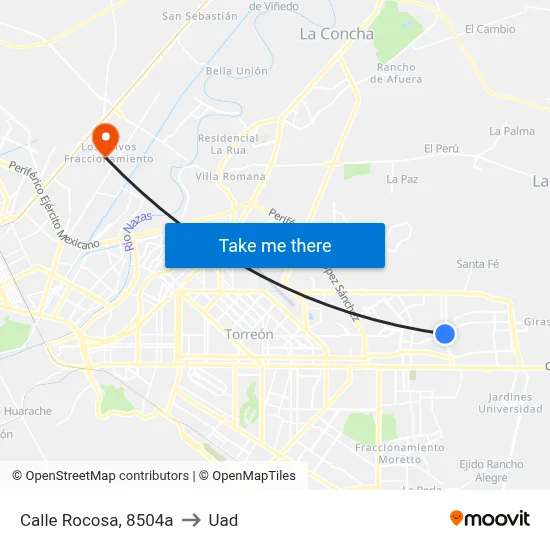 Calle Rocosa, 8504a to Uad map
