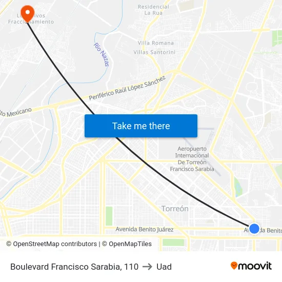 Boulevard Francisco Sarabia, 110 to Uad map