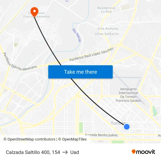 Calzada Saltillo 400, 154 to Uad map