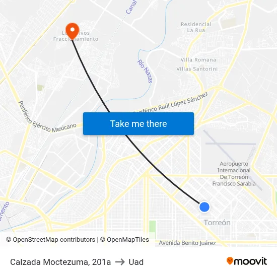 Calzada Moctezuma, 201a to Uad map