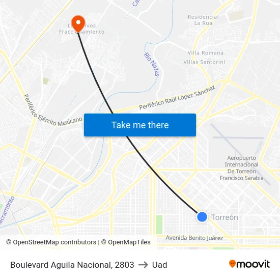 Boulevard Aguila Nacional, 2803 to Uad map