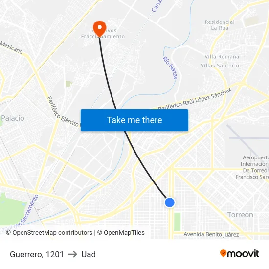 Guerrero, 1201 to Uad map