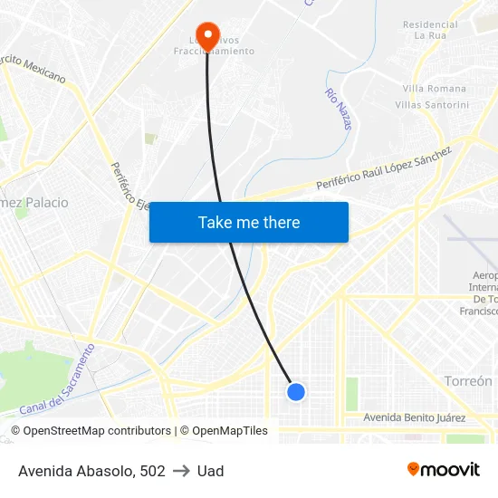 Avenida Abasolo, 502 to Uad map