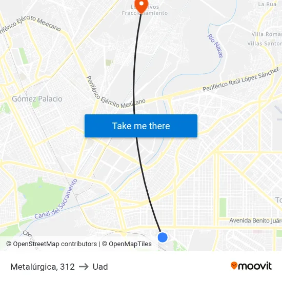 Metalúrgica, 312 to Uad map