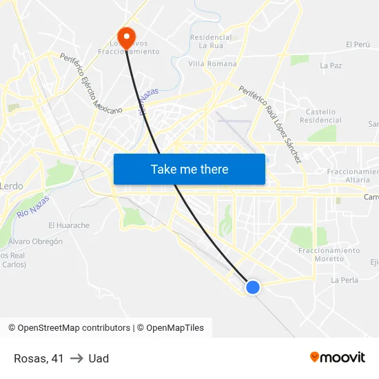 Rosas, 41 to Uad map