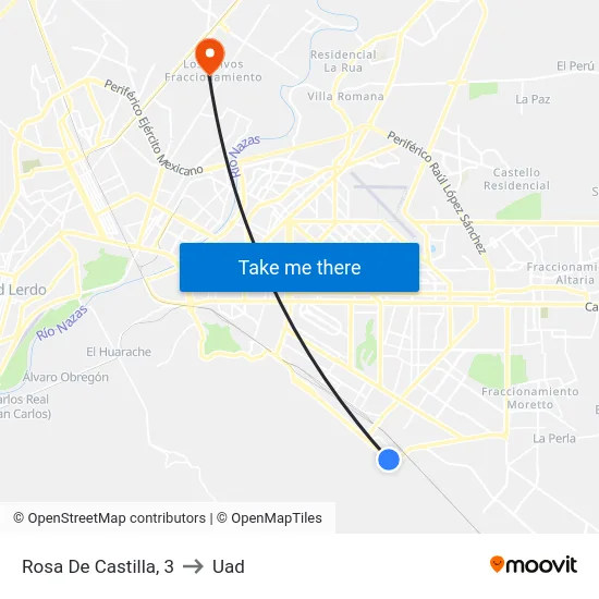 Rosa De Castilla, 3 to Uad map