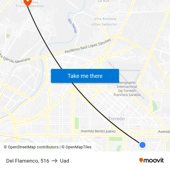 Del Flamenco, 516 to Uad map