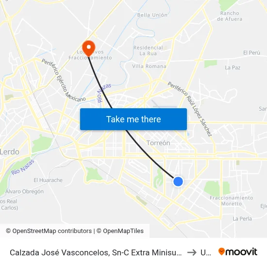Calzada José Vasconcelos, Sn-C Extra Minisuper to Uad map