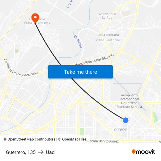 Guerrero, 135 to Uad map