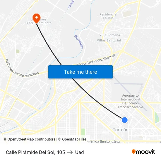 Calle Pirámide Del Sol, 405 to Uad map