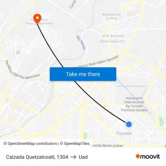 Calzada Quetzalcoatl, 1304 to Uad map