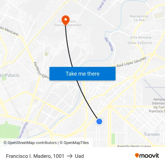 Francisco I. Madero, 1001 to Uad map