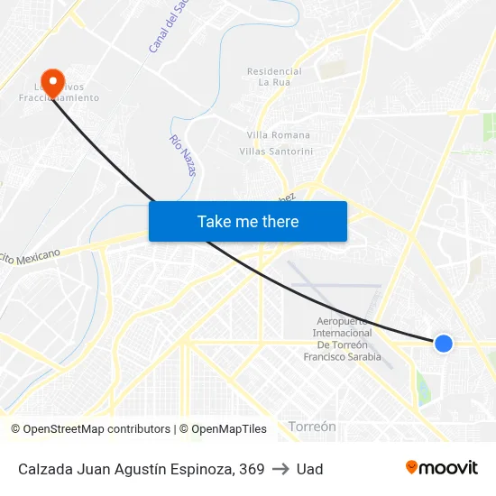 Calzada Juan Agustín Espinoza, 369 to Uad map