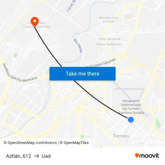 Aztlán, 612 to Uad map