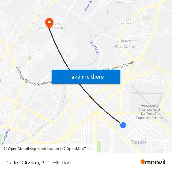 Calle C.Aztlán, 201 to Uad map