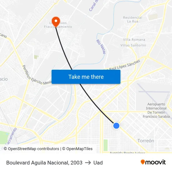 Boulevard Aguila Nacional, 2003 to Uad map