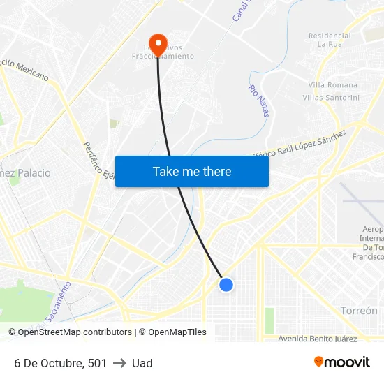 6 De Octubre, 501 to Uad map