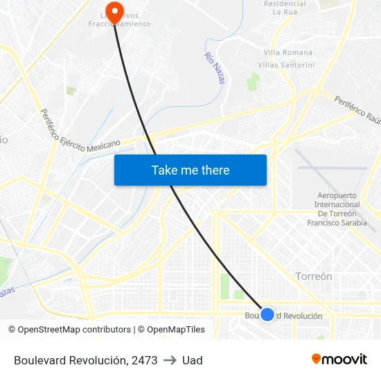 Boulevard Revolución, 2473 to Uad map