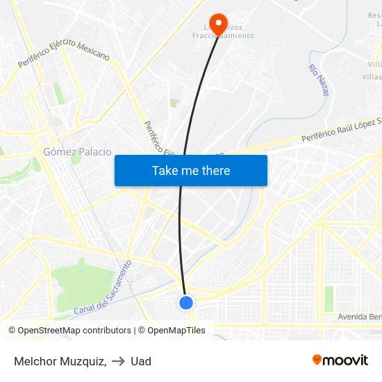 Melchor Muzquiz, to Uad map