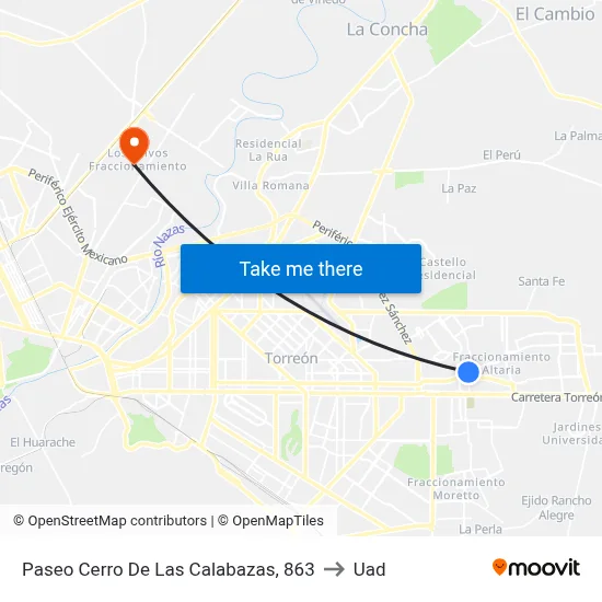 Paseo Cerro De Las Calabazas, 863 to Uad map