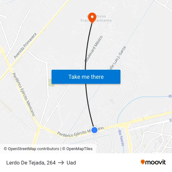 Lerdo De Tejada, 264 to Uad map