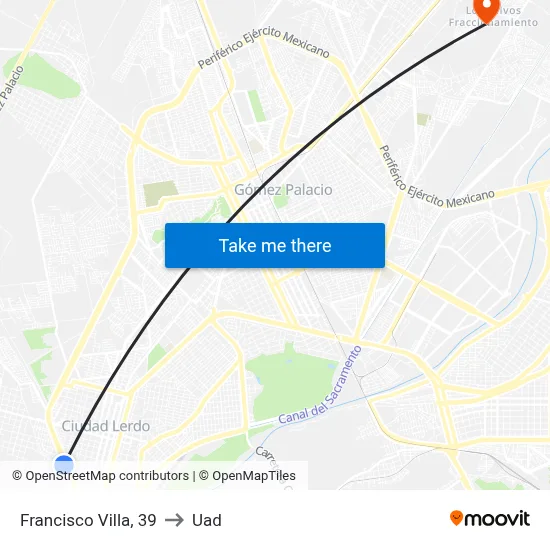 Francisco Villa, 39 to Uad map