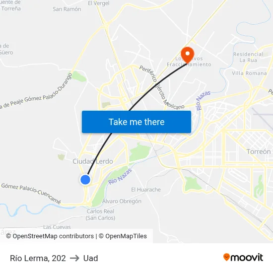 Río Lerma, 202 to Uad map