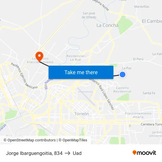 Jorge Ibarguengoitia, 834 to Uad map