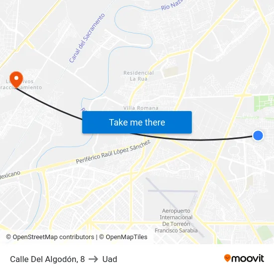 Calle Del Algodón, 8 to Uad map