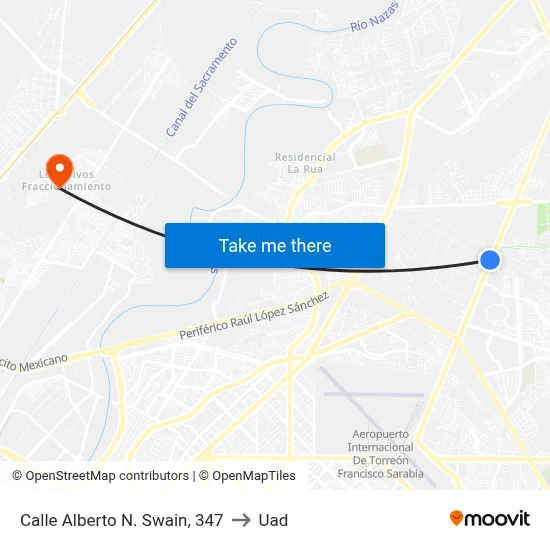 Calle Alberto N. Swain, 347 to Uad map