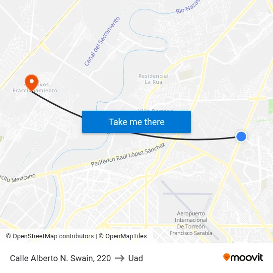 Calle Alberto N. Swain, 220 to Uad map