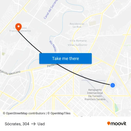 Sócrates, 304 to Uad map