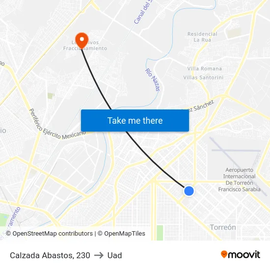Calzada Abastos, 230 to Uad map