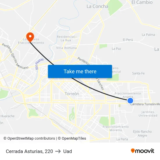 Cerrada Asturias, 220 to Uad map