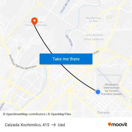 Calzada Xochimilco, 415 to Uad map