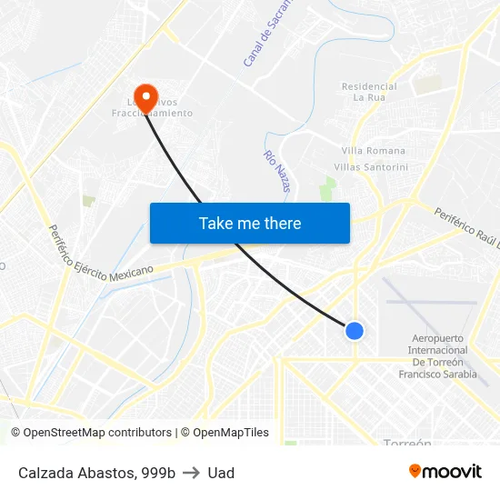 Calzada Abastos, 999b to Uad map