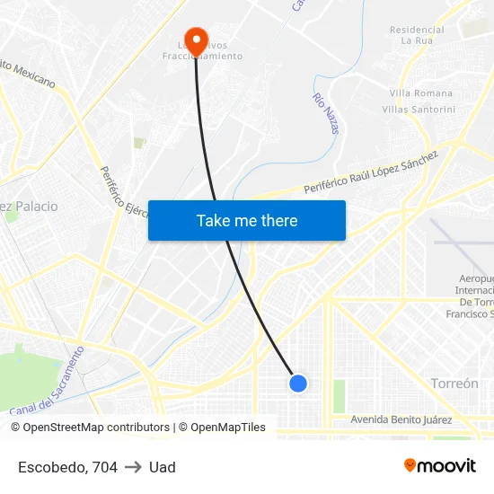 Escobedo, 704 to Uad map