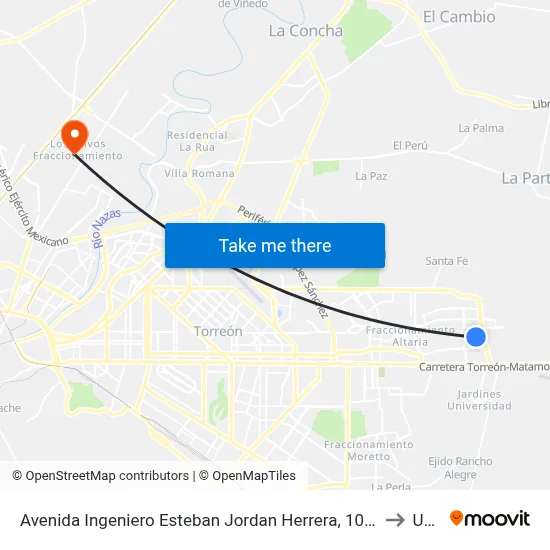 Avenida Ingeniero Esteban Jordan Herrera, 104b to Uad map