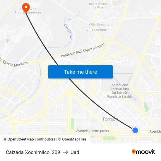Calzada Xochimilco, 209 to Uad map