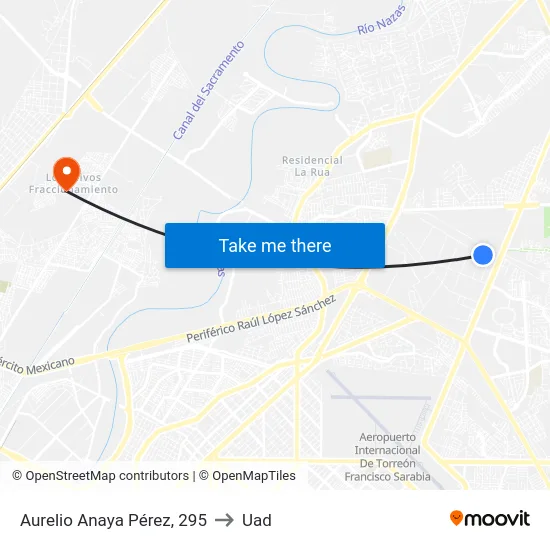 Aurelio Anaya Pérez, 295 to Uad map